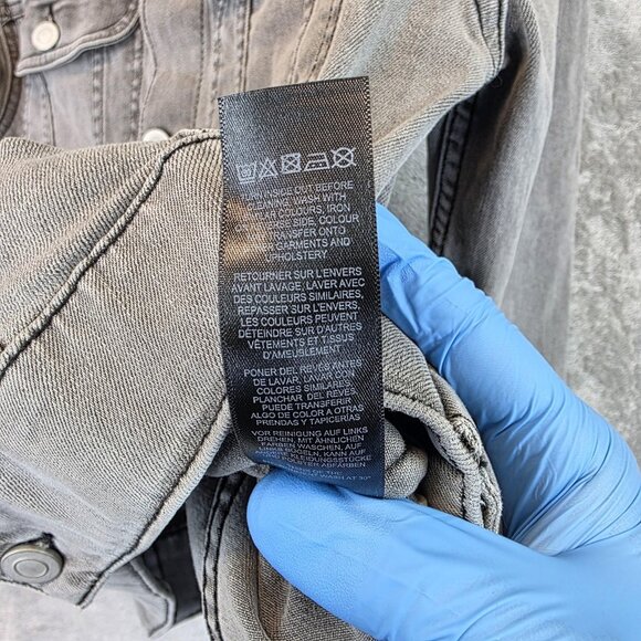 ASOS Jacket Mens Size XS Gray Denim Trucker Jean Button Front Pockets Casual - Picture 10 of 11